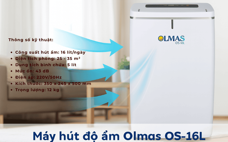 Máy hút độ ẩm Olmas OS-16L