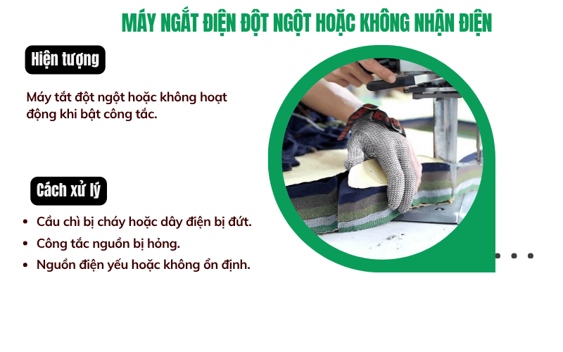 Máy ngắt điện đột ngột hoặc không nhận điện