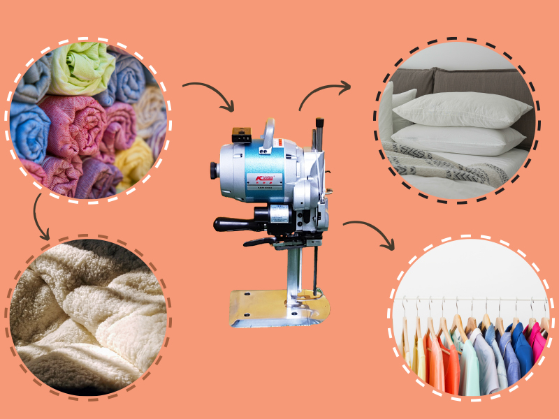 ứng dụng của Máy cắt vải đứng KM KSM-8003 chính hãng