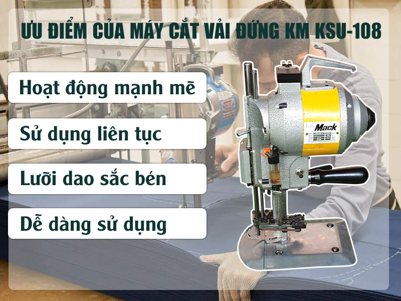 ưu điểm Máy cắt vải đứng KM KSU-108 5 inch (370W)