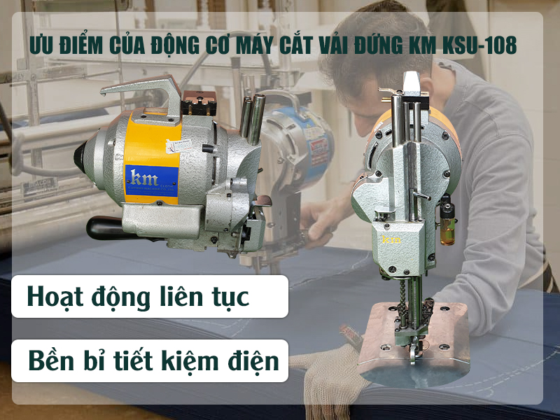ưu điểm động cơ Máy cắt vải đứng KM KSU-108 5 inch (370W)