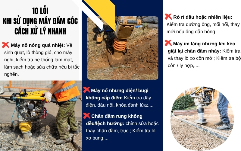 10 lỗi khi sử dụng máy đầm cóc và cách xử lý hiệu quả