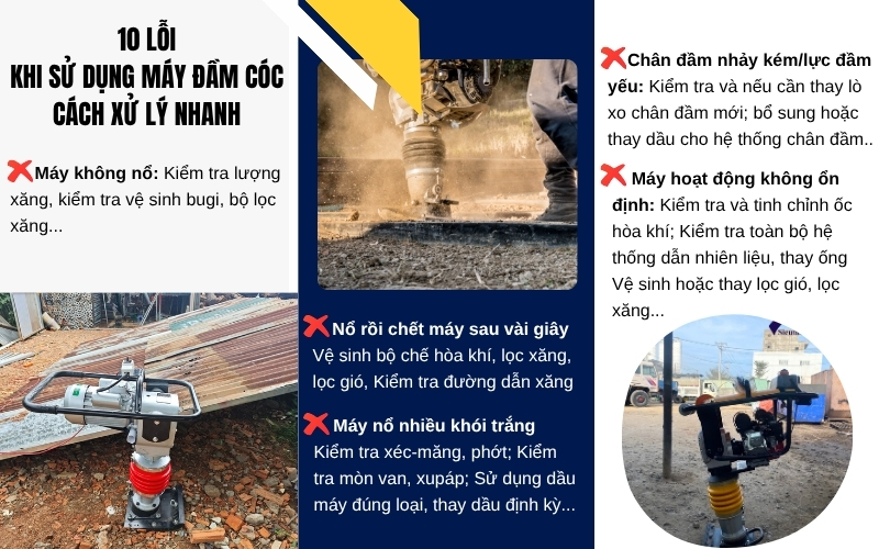 10 lỗi khi sử dụng máy đầm cóc và cách xử lý hiệu quả