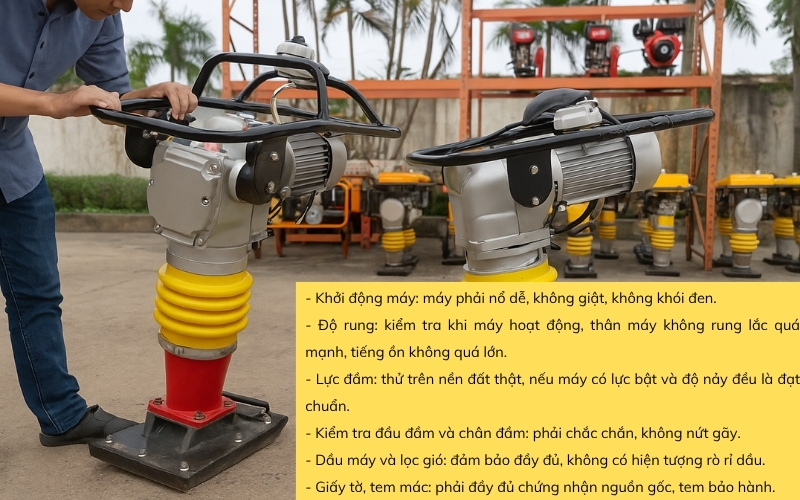 Kiểm tra máy đầm trước khi mua