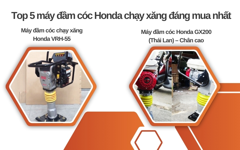 Máy đầm cóc Honda GX200 (Thái Lan) – Chân cao