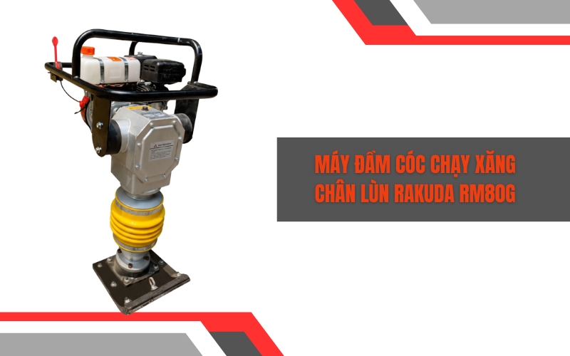 Máy đầm cóc chạy xăng chân lùn RAKUDA RM80G