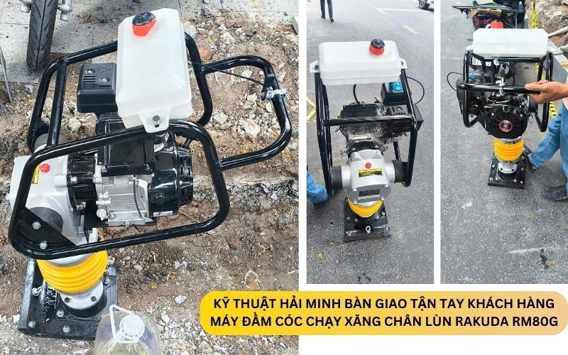 Máy đầm cóc chân lùn chạy xăng RAKUDA RM80G