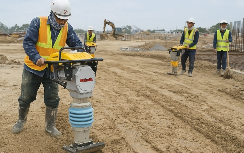 Máy đầm cóc điện Rakuda RM125E - Điện 1 Pha