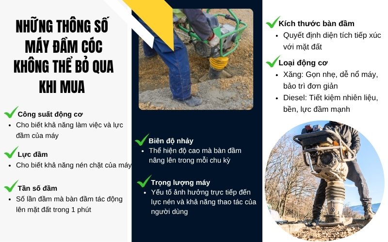 Những thông số máy đầm cóc bạn không thể bỏ qua khi mua