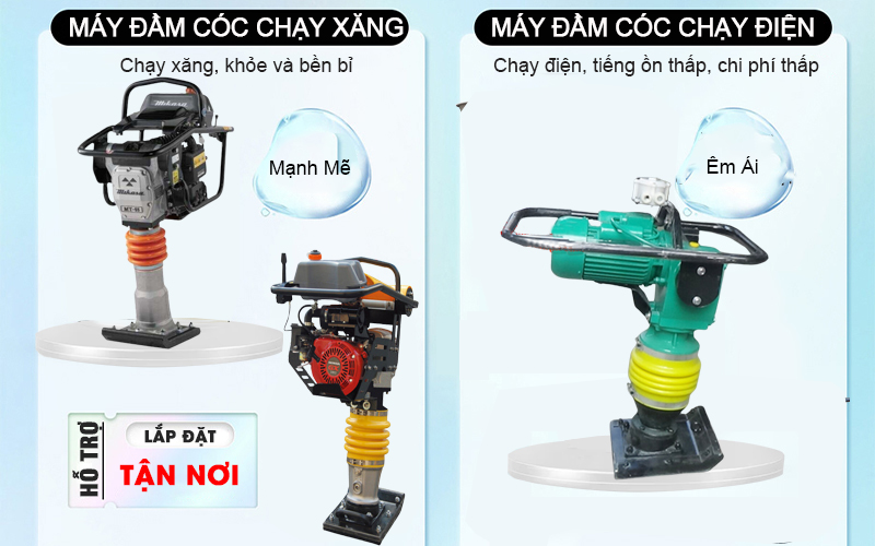 Phân loại các dòng máy đầm cóc hiện nay