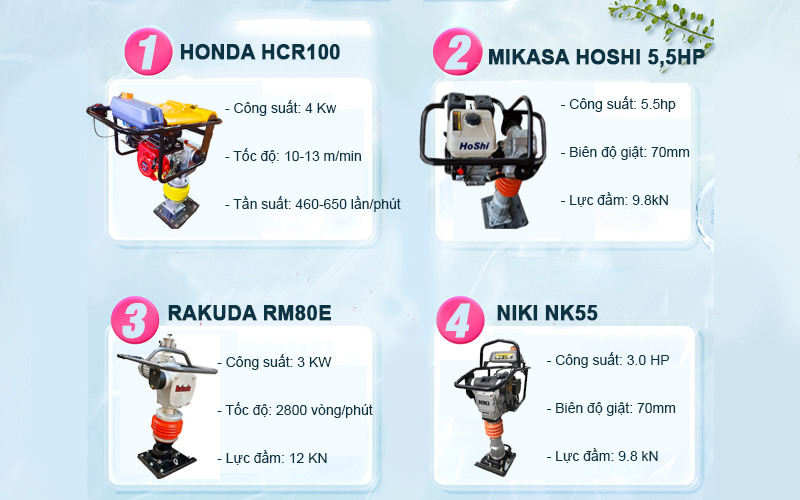 Top các dòng máy đầm cóc bán chạy và ưa chuộng hàng đầu