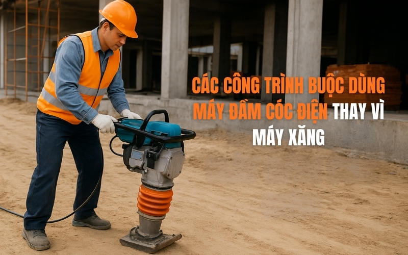 Các công trình buộc dùng máy đầm cóc điện thay vì máy xăng