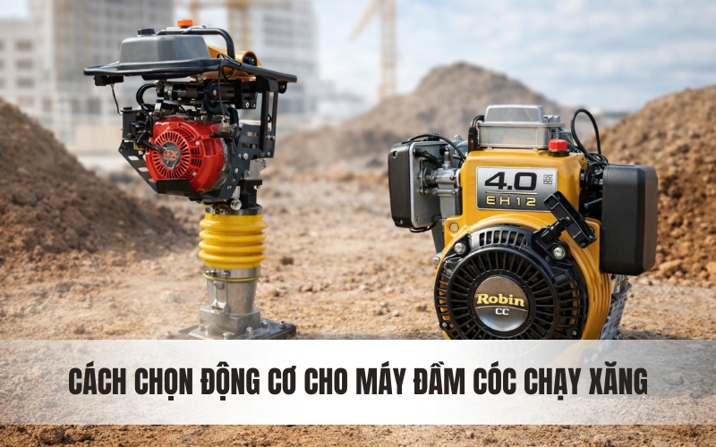 Cách chọn động cơ cho máy đầm cóc chạy xăng