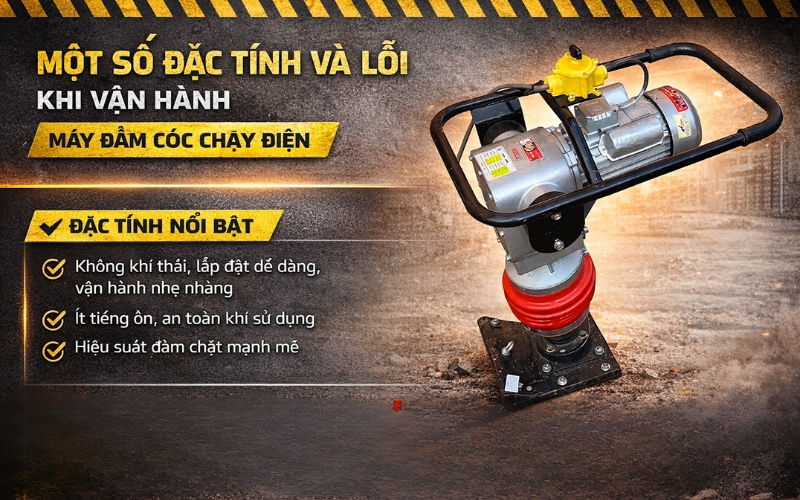 Đặc tính và lỗi khi vận hành máy đầm cóc chạy điện