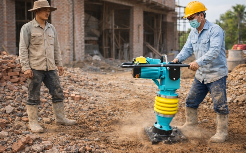 Máy đầm cóc chạy điện HCD 100 (1 Pha)