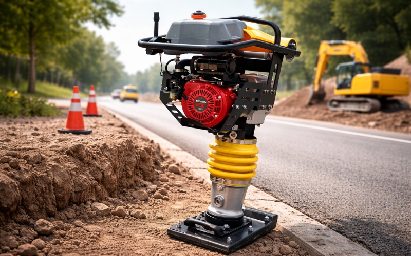 Giới thiệu máy đầm nền chạy xăng tại Hải Minh