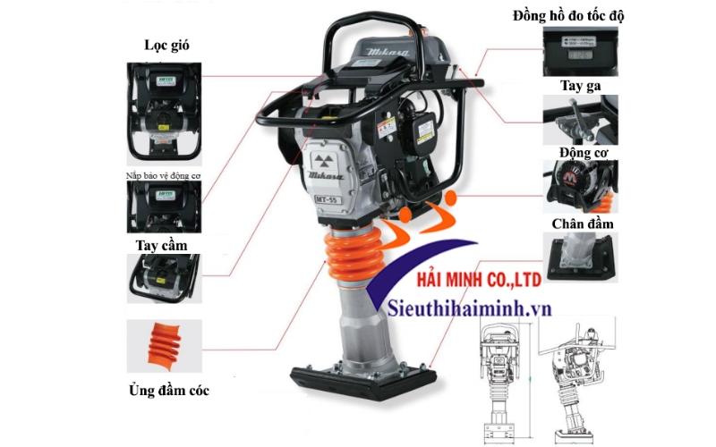 Hệ thống lọc gió máy đầm cóc Mikasa MT55