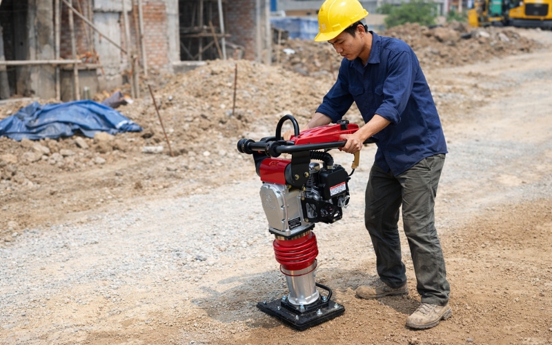 Hướng dẫn vận hành máy đầm đúng cách và an toàn