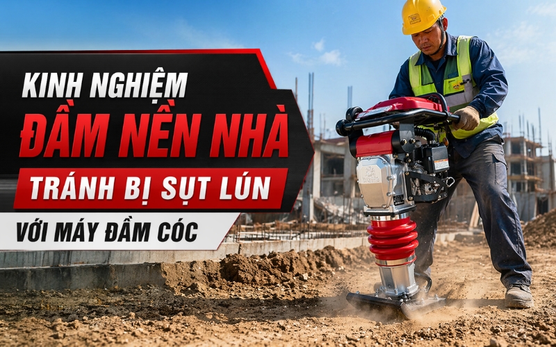 Kinh nghiệm đầm nền nhà tránh bị sụt lún với máy đầm cóc