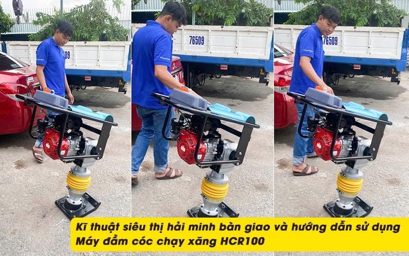Máy đầm chạy xăng HCR100 hay HCD 100