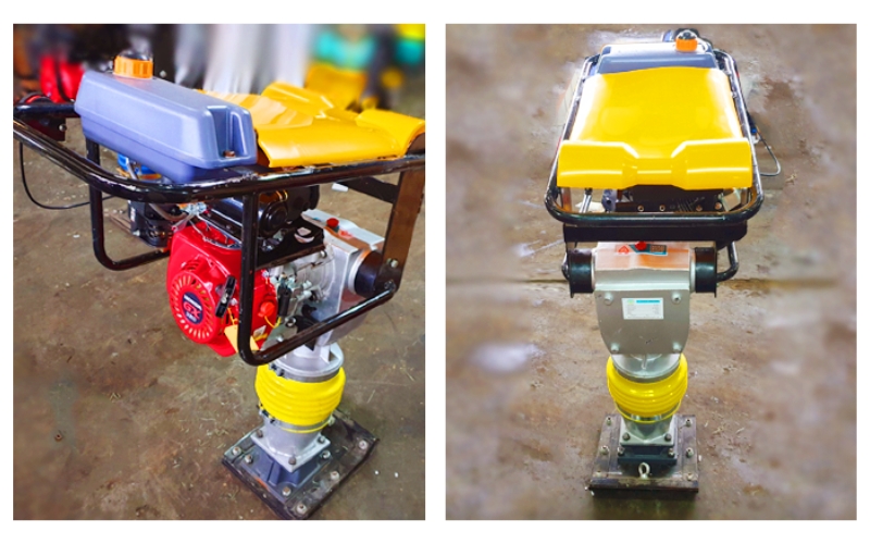 Máy đầm cóc chạy xăng HCR100 chân tròn