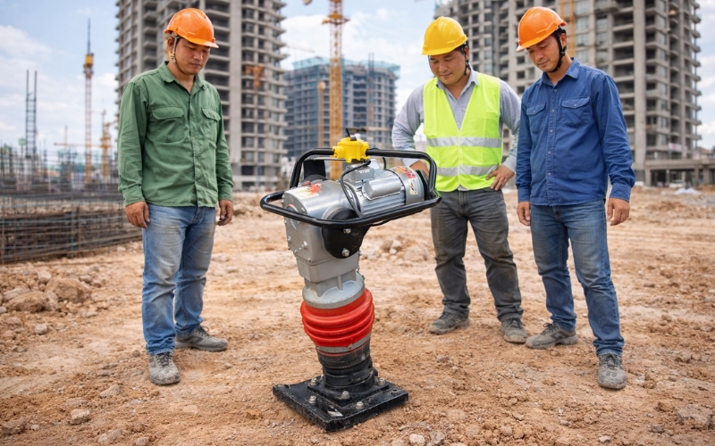 Máy đầm cóc HCD90 220V (chạy điện) loại thường