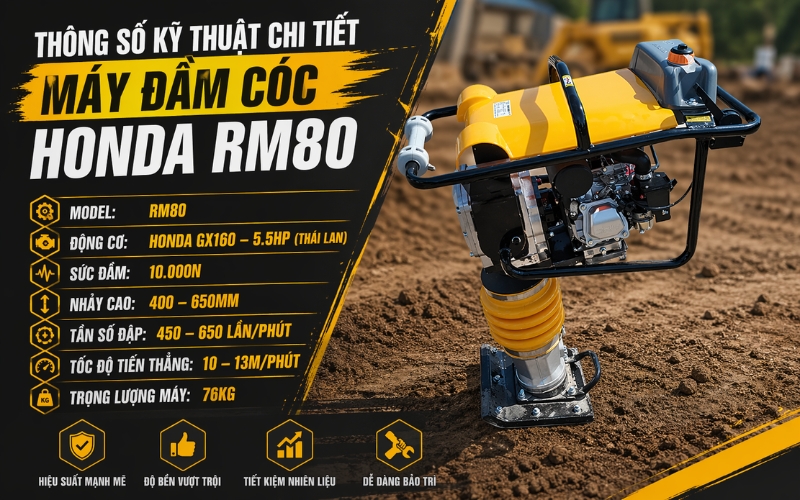 Máy đầm cóc Honda RM80