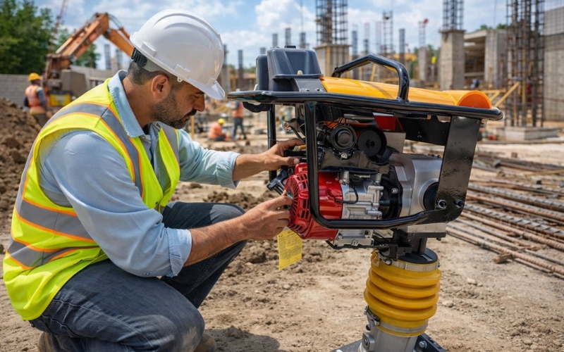 Máy đầm nền Honda Thái chân vuông 