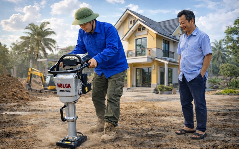 Máy đầm cóc mini