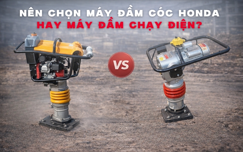 Nên chọn máy đầm cóc Honda hay máy đầm chạy điện