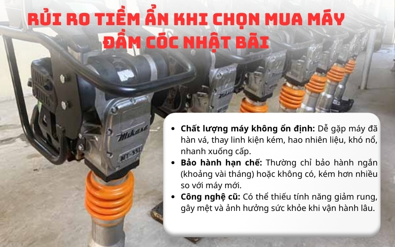 Rủi ro tiềm ẩn khi chọn mua máy đầm cóc Nhật Bãi