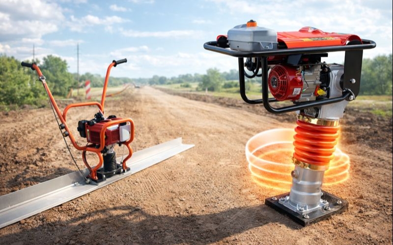 So sánh đầm thước và máy đầm cóc