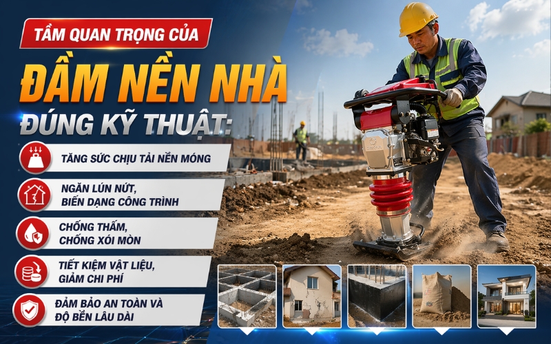 Tầm quan trọng của đầm nền nhà đúng kỹ thuật