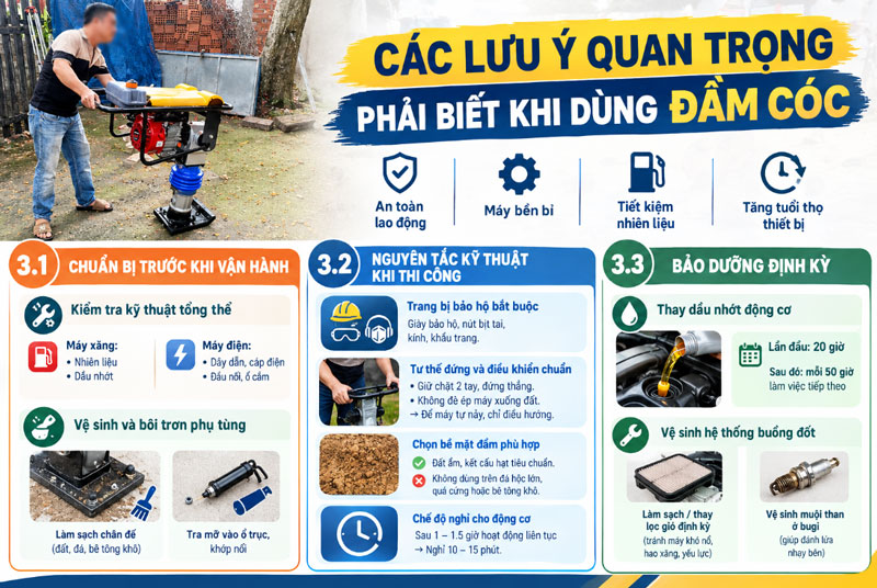 Các lưu ý quan trọng phải biết khi dùng đầm cóc