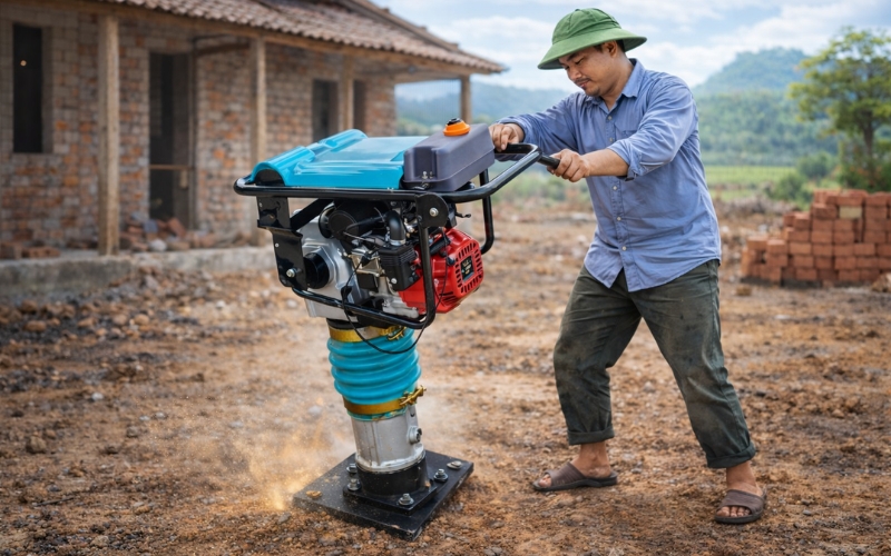 Đặc điểm nổi bật của máy đầm cóc GX160 chân vuông