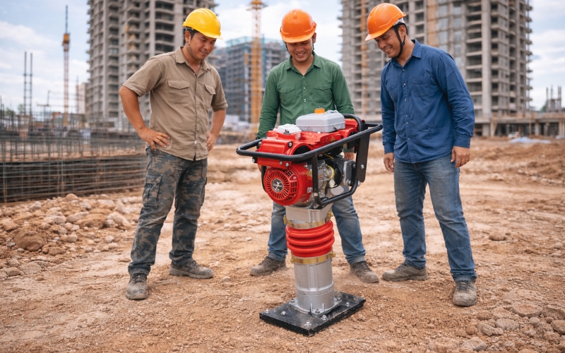 Tổng quan về máy đầm cóc chạy xăng