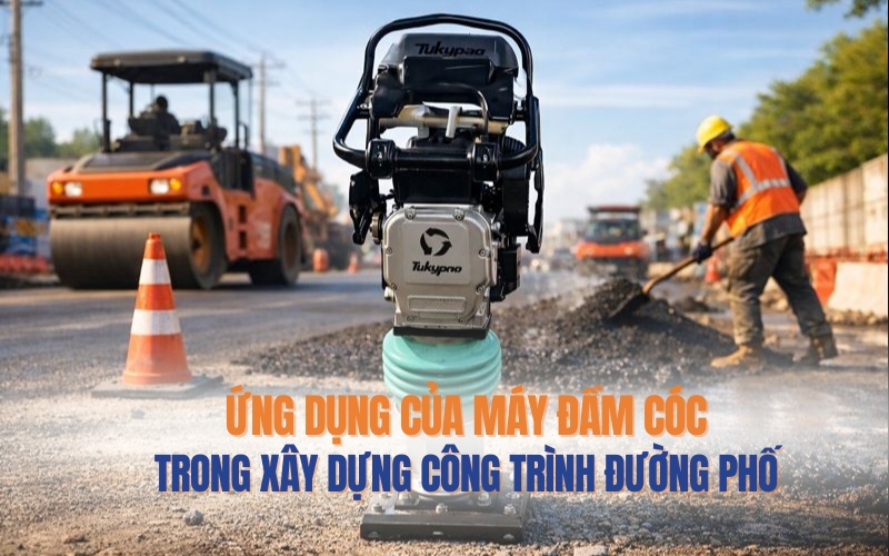 Ứng dụng của máy đầm cóc trong xây dựng công trình đường phố