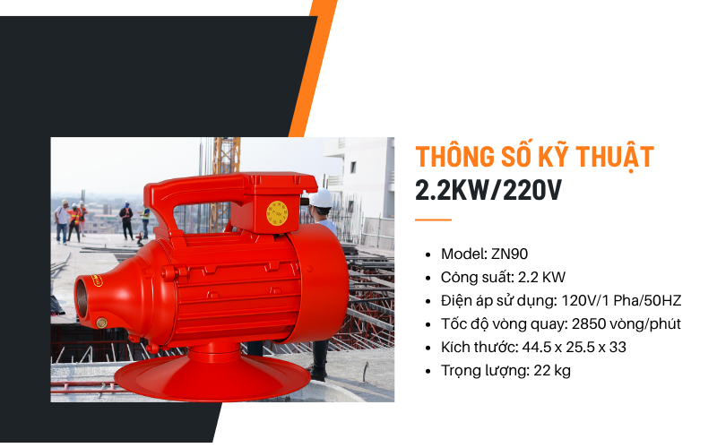 Đầm dùi 2.2Kw220v