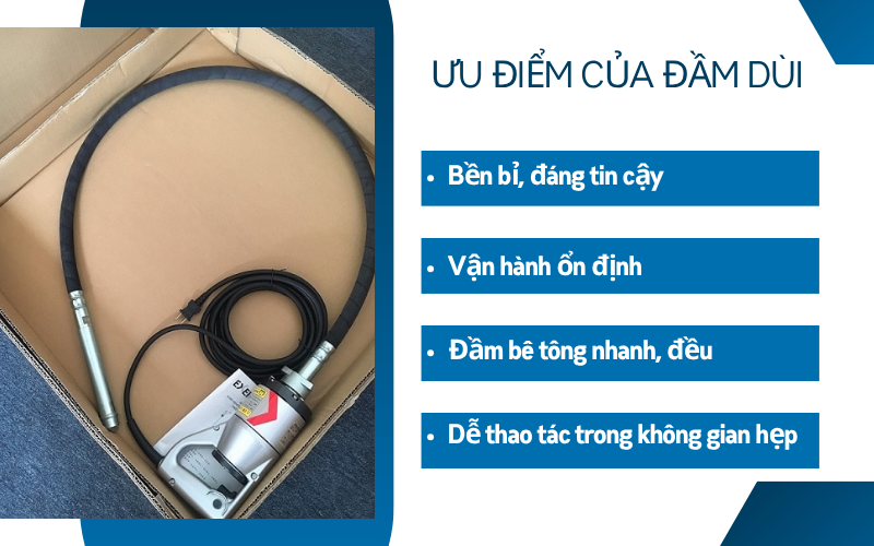Đầm dùi bê tông cầm tay Exen E28FP (1 m)