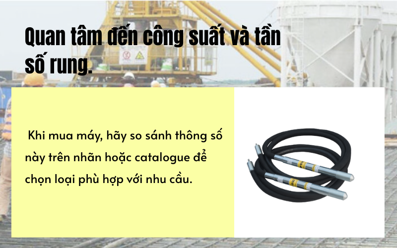 Quan tâm đến công suất và tần số rung