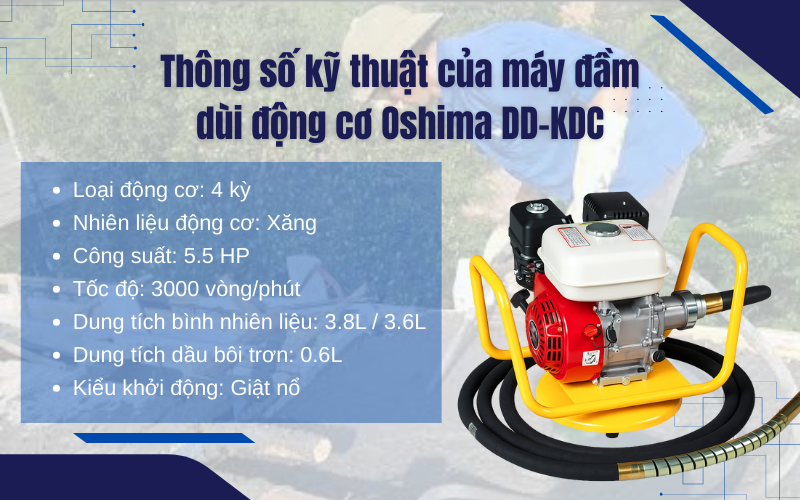 Thông số kỹ thuật của Máy đầm dùi động cơ Oshima DD-KDC