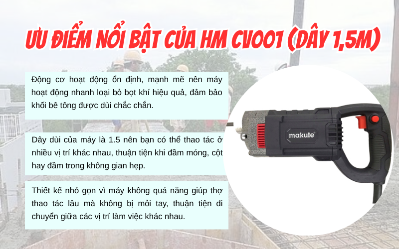 Ưu điểm nổi bật của HM CV001 (Dây 1,5m):