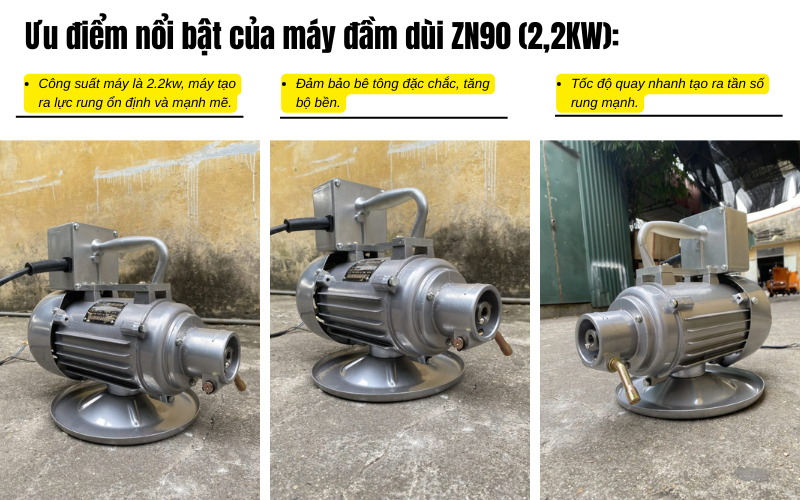 Ưu điểm nổi bật của máy đầm dùi ZN90 (2,2KW)