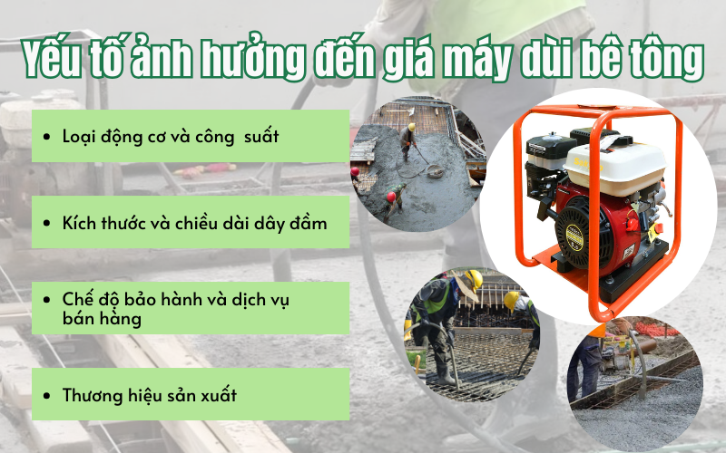 Yếu tố ảnh hưởng đến giá máy dùi bê tông