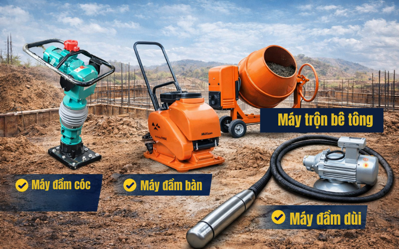 Các thiết bị cần có cho việc làm móng nhà