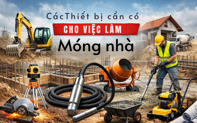 Các thiết bị cần có cho việc làm móng nhà