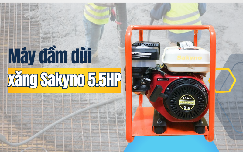 Máy đầm dùi/ máy bơm nước xăng Sakyno 5.5HP (SK 160)