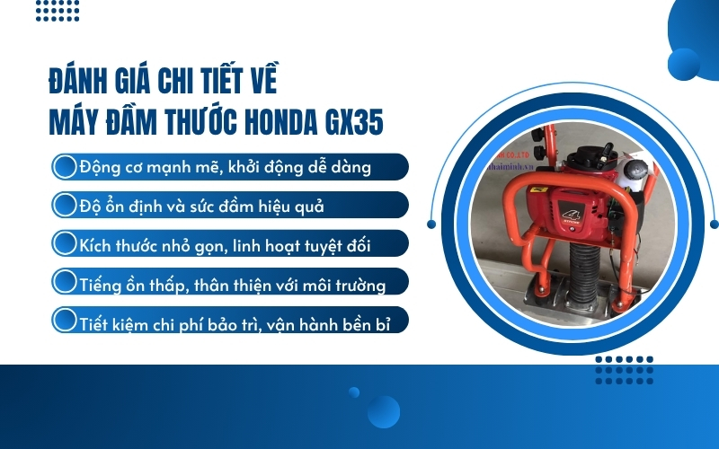 Đánh giá chi tiết về Máy đầm thước Honda GX35