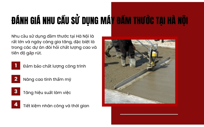 Đánh giá nhu cầu sử dụng máy đầm thước tại Hà Nội