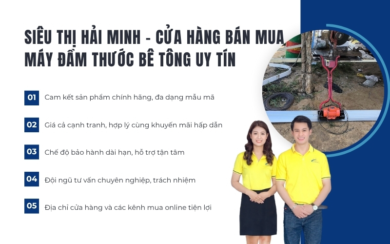 Siêu thị Hải Minh – Cửa hàng bán mua máy đầm thước bê tông uy tín